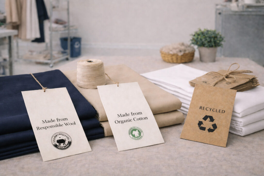 Stoffauswahl für Corporate Fashion in Luftfahrt und Nahverkehr mit Farben und Materialien für Uniformen von Crew und Servicepersonal